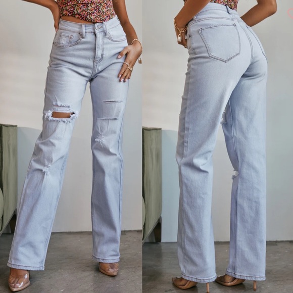 Miss Lola Denim - HIGH WAIST STRAIGHT LEG JEAN